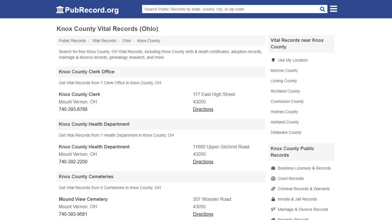 Free Knox County Vital Records (Ohio Vital Records)